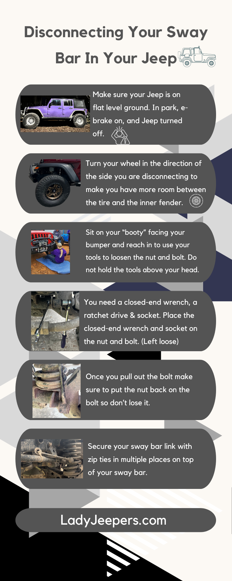 Your Disconnecting Your Sway Bar Directional Card LadyJeepers